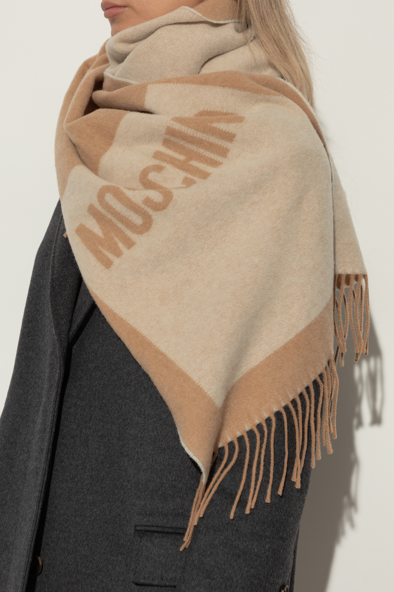 Beige Scarf with logo Moschino - Vitkac Canada
